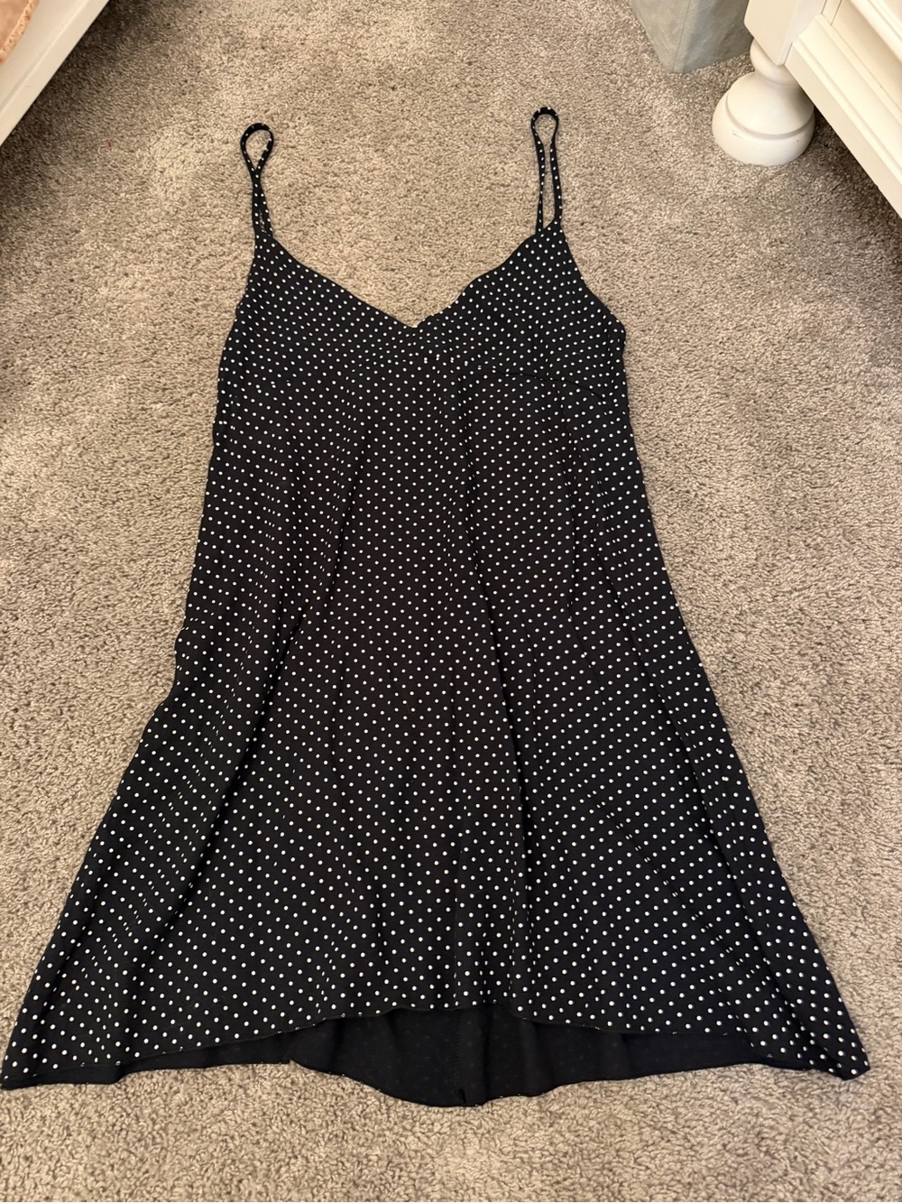 Brandy Melville Black Dress with White Polka Dots